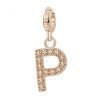 Charm Donna Rosato Storie Lettera P In Argento 925 E Galvanica Oro Rosa