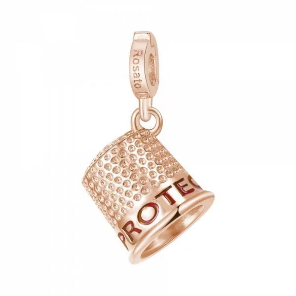 Charm Donna Ditale-Protezione Rosato Storie Argento Rosè 3 Verre Gioielli - l'istituzione del gioiello