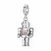 Charm Donna Robot-Fortuna Rosato Storie Argento 1 Verre Gioielli - l'istituzione del gioiello