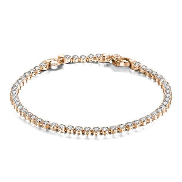 Bracciale Donna Componibile Tennis Rosato StorieArgento 925 Rosè 2 Verre Gioielli - l'istituzione del gioiello