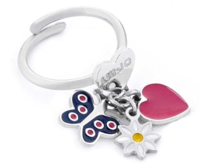 Anello Bambina Liu Jo In Argento E Piccoli Charms 3 - Verre Gioielli BLJ351 verre gioielli