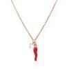 Collana Donna Amen In Argento 925 Dorato Cornetti Con Punto Luce E Charms
