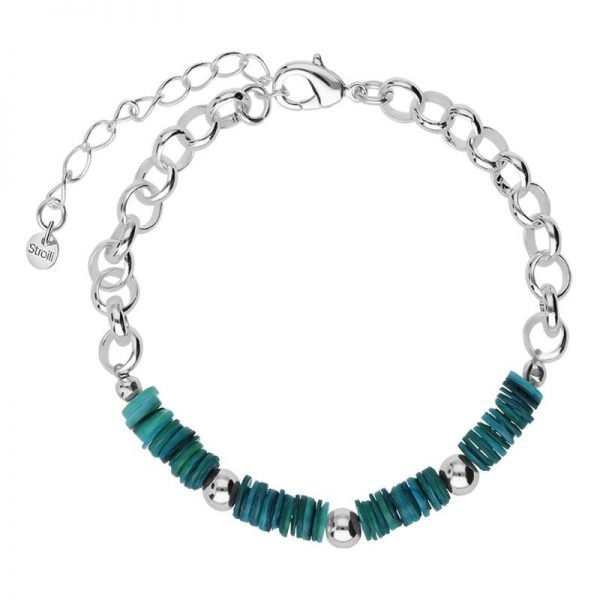 Bracciale Stroili Oro Donna Hawaii In Ottone Rodiato e Elementi in Conchiglia Verdi 3 - Verre Gioielli Bracciale Stroili Oro Donna Hawaii In Ottone Rodiato e Elementi in Conchiglia Verdi