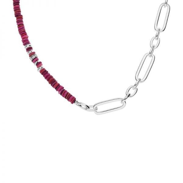 Collana Donna Stroili Hawaii in Ottone Rodiato con Elementi Conchiglia Fucsia e Strass