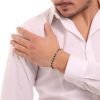 Bracciale Uomo Boccadamo Acciaio Man Con Rondelle Rodiate Ed Elementi in Ceramica Nera 5 - Verre Gioielli verre-gioelli-ABR568N