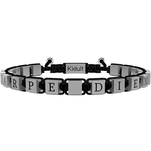 Bracciale Uomo Kidult Philosophy Con Cubetti In Acciaio Intrecciati Con Filo Di Nylon Nero 3 - Verre Gioielli verre-gioelli-bracciale-uomo-gioielli-kidult-philosophy-73179