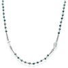 Collana Donna Amen Rosario Girocollo In Argento 925 Rodiato E Cristalli Cangianti Petrolio 2 - Verre Gioielli Collana Donna Amen Rosario Girocollo In Argento 925 Rodiato E Cristalli Cangianti Petrolio