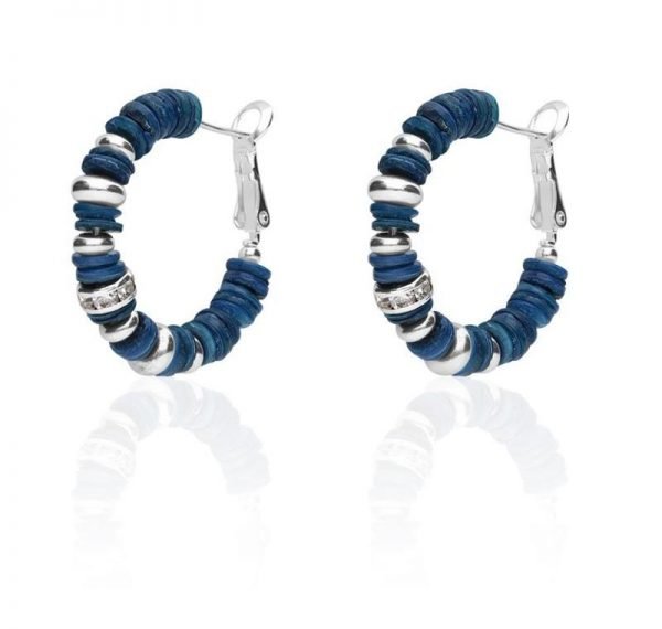 Orecchini Stroili Oro Donna Hawaii In Ottone Rodiato e Elementi in Conchiglia Blu e Strass