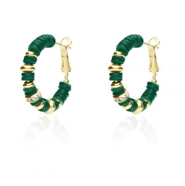 Orecchini Stroili Oro Donna Hawaii In Ottone Dorato e Elementi in Conchiglia Verde e Strass 3 - Verre Gioielli verre-gioielli-15967249463