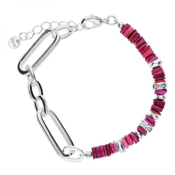 Bracciale Donna Stroili Hawaii In Ottone Rodiato Elementi Conchiglia Fucsia e Strass 3 - Verre Gioielli Bracciale Donna Stroili Hawaii In Ottone Rodiato Elementi Conchiglia Fucsia e Strass