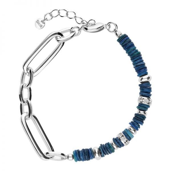 Bracciale Donna Stroili In Ottone Rodiato con Elementi Conchiglia Blu e Strass