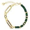 Bracciale Donna Stroili Hawaii In Ottone Dorato con Elementi Conchiglia Verde e Strass