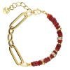 Bracciale Donna Stroili Hawaii In Ottone Dorato con Elementi Conchiglia Rossa e Strass