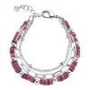 Bracciale Donna Stroili Multicatena in Ottone Rodiato con Elementi Conchiglia Fucsia