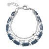 Bracciale Donna Stroili Multicatena in Ottone Rodiato con Elementi Conchiglia Blu