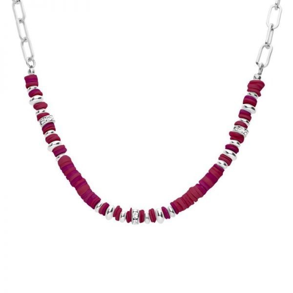 Collana Donna Stroili Hawaii in Ottone Rodiato con Elementi Conchiglia Fucsia e Strass