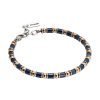 Bracciale Uomo Boccadamo Acciaio Man Con Rondelle Rodiate Sfere Placcate Oro Rosa ed Elementi in Ceramica Blu