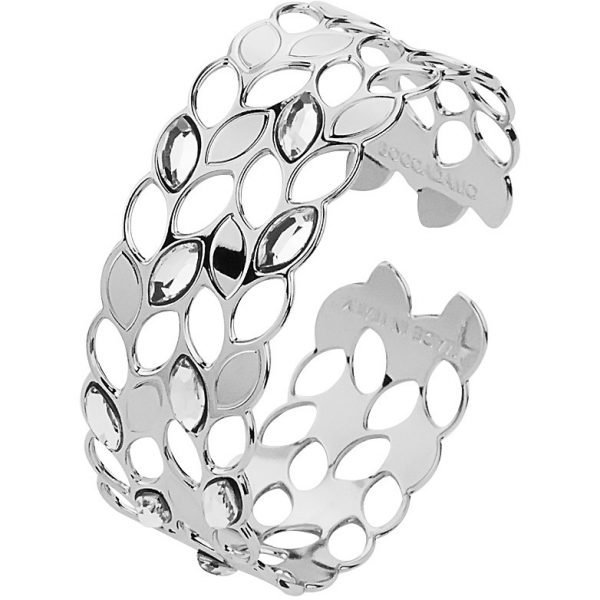 Bracciale Donna A Fascia Boccadamo Jewels In Bronzo Rodiato Con Cristalli Swarovski