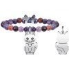 Bracciale Kidult Donna Animal Planet Elastico Con Sfere Sfaccettate In Agata Multicolor Blu E Charms Gatto 1 - Verre Gioielli verre-gioielli-bracciale-donna-gioielli-kidult-animal-planet-731759