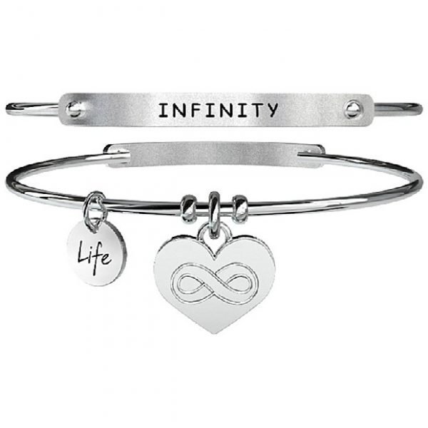 Bracciale Donna Kidult Love Bangle In Acciaio E Charms Cuore Con Simbolo Infinito 3 - Verre Gioielli verre-gioielli-bracciale-donna-gioielli-kidult-love-23165