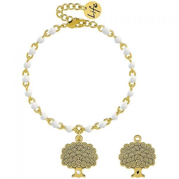 Bracciale Donna Kidult Nature In Acciaio Color Oro Giallo Con Ciondolo Ad Albero E Catena Rolò 3 - Verre Gioielli verre-gioielli-bracciale-donna-gioielli-kidult-nature-731815