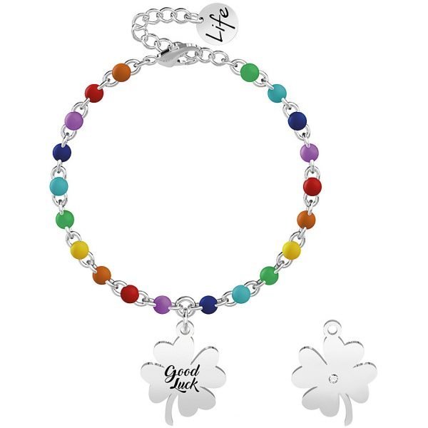Bracciale Donna Kidult Nature In Acciaio Con Ciondolo A Quadrifoglio E Catena Rolò 3 - Verre Gioielli verre-gioielli-bracciale-donna-gioielli-kidult-nature-731826