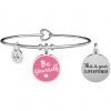 Bracciale Donna Kidult Philosophy Bangle In Acciaio Con Ciondolo Tondo Smaltato Rosa 2 - Verre Gioielli verre-gioielli-bracciale-donna-gioielli-kidult-philosophy-731709