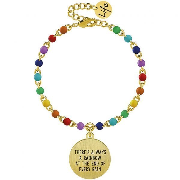 Bracciale Donna Kidult Philosophy In Acciaio Color Oro Giallo Con Ciondolo Tondo E Catena Rolò 3 - Verre Gioielli verre-gioielli-bracciale-donna-gioielli-kidult-philosophy-731816