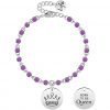 Bracciale Donna Kidult Symbols In Acciaio Corona Con Ciondolo Tondo E Catena Rolò Viola 2 - Verre Gioielli verre-gioielli-bracciale-donna-gioielli-kidult-symbols-73183