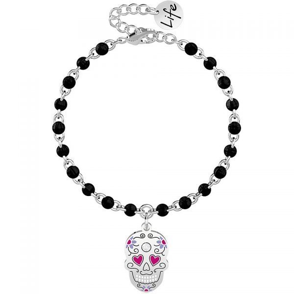 Bracciale Donna Kidult Symbols In Acciaio Con Ciondolo A Teschio Smaltato E Catena Rolò 3 - Verre Gioielli verre-gioielli-bracciale-donna-gioielli-kidult-symbols-731850