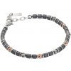 Bracciale Uomo Boccadamo Man Con Beads Ematite Galvanizzata Nera Sfere Di Pietra Lavica Nera E Rosata 1 - Verre Gioielli Bracciale Uomo Boccadamo Man Con Beads Ematite Galvanizzata Nera Sfere Di Pietra Lavica Nera E Rosata
