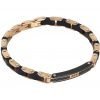Bracciale Uomo Boccadamo Man A Maglie Placcato Oro Con Inserti In Legno E Zirconi Centrali In Acciaio 316L