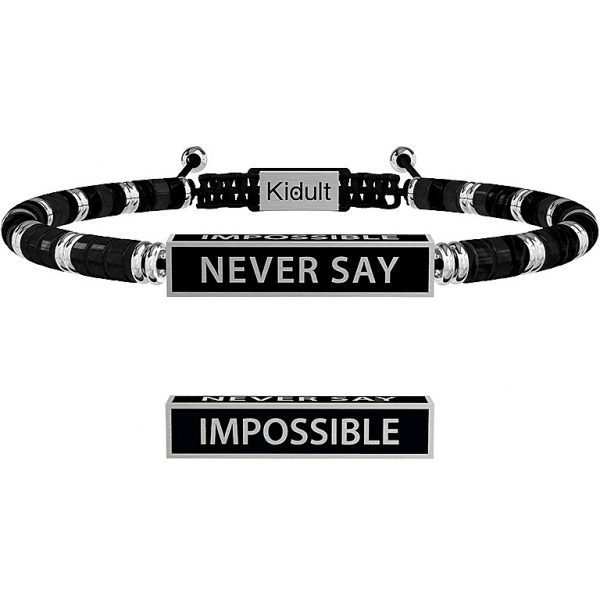 Bracciale Kidult Uomo In Acciaio con Pvd Nero Never Say Impossible Philosophy 3 - Verre Gioielli verre-gioielli-bracciale-uomo-gioielli-kidult-philosophy-73178