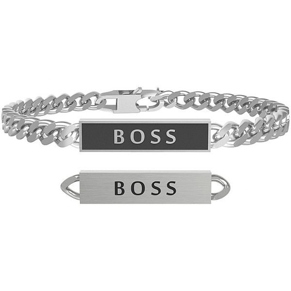 Bracciale Uomo Kidult Philosophy In Acciaio Satinato Con Catena Groumette E Piastra Rettangolare 3 - Verre Gioielli verre-gioielli-bracciale-uomo-gioielli-kidult-philosophy-731798_