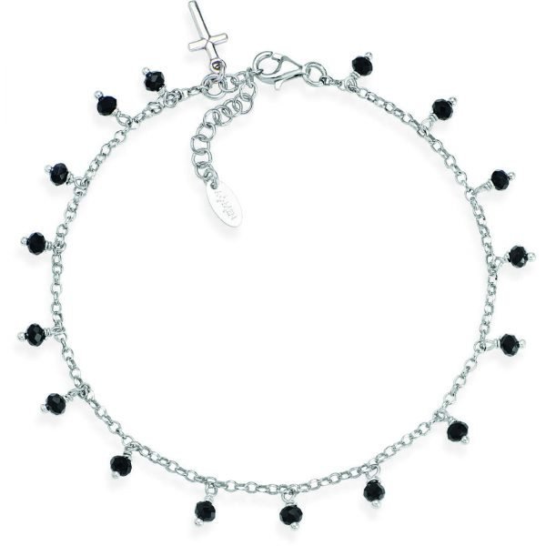 Cavigliera Donna Amen Romance In Argento Rodiato 925 E Cristalli Con Pendente Charme 3 - Verre Gioielli verre-gioielli-cavigliera-donna-gioielli-amen-romance-cacrbn