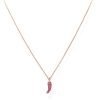 Collana Donna Amen In Argento 925 Rosè Con Zirconi Rossi E Pendente Cornetto 2 - Verre Gioielli Collana Donna Amen In Argento 925 Rosè Con Zirconi Rossi E Pendente Cornetto