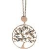 Collana Donna Boccadamo Jewels In Bronzo Rosato Doppio Filo Con Pendente Albero Della Vita E Cristalli Swarovski