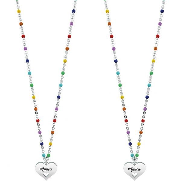 Set Di Due Collane Donna Kidult Love Corte In Acciaio Con Ciondolo A Cuore E Catena Rolò 3 - Verre Gioielli verre-gioielli-collana-donna-gioielli-kidult-love-751088
