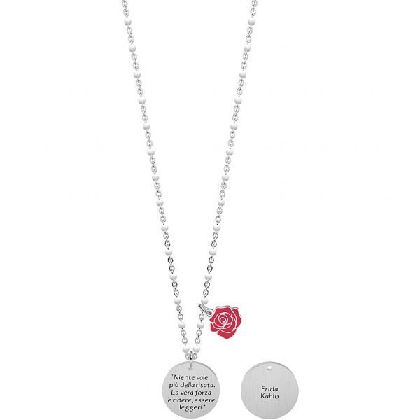 Collana Donna Kidult Philosophy In Acciaio Con Ciondolo Tondo E Catena Rolò Con Inserimenti In Smalto Multicolore 3 - Verre Gioielli verre-gioielli-collana-donna-gioielli-kidult-philosophy-751167
