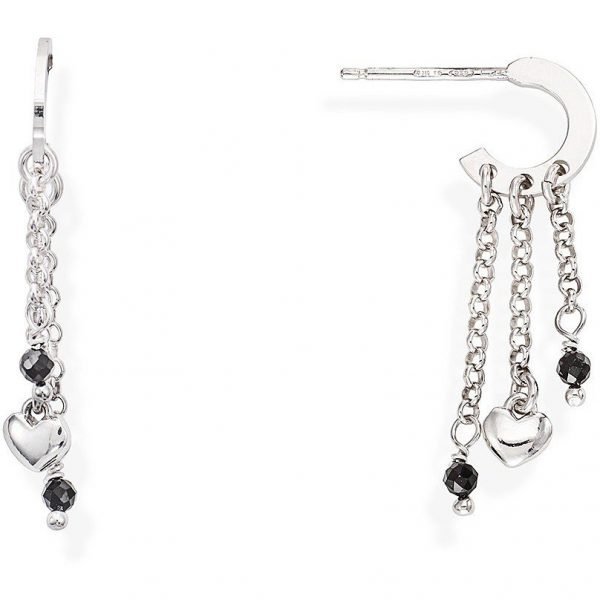 Orecchini Donna Amen In Argento 925 Rodiato Con Cristalli Neri E Cuore 3 - Verre Gioielli verre-gioielli-orecchini-donna-gioielli-amen-ormicubn