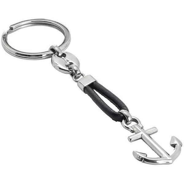 Portachiavi Uomo Boccadamo Man In Acciaio Rodiato Con Cordino Marino Nero E Ancora Rodiata 3 - Verre Gioielli verre-gioielli-portachiavi-uomo-gioielli-boccadamo-man-apc050