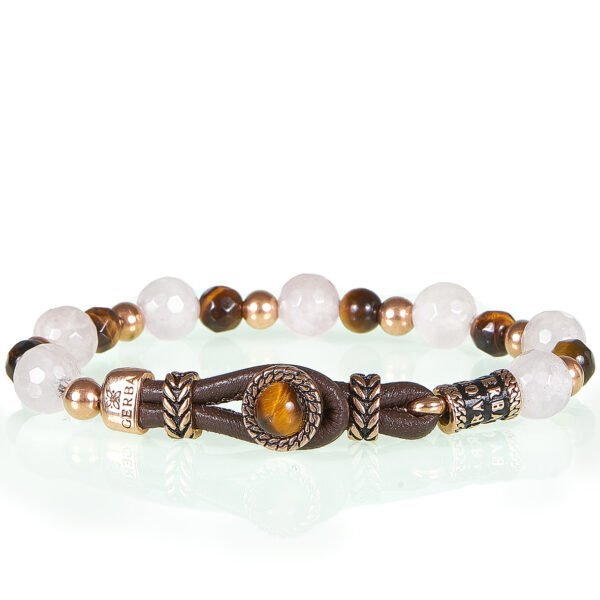 Bracciale Donna Gerba Con Cordino In Pelle Marrone Perle In Pietre Di Occhio Di Tigre Agata Bianca E Componenti In Acciaio Galvanizzato Gold 3 - Verre Gioielli 054-600x600 verre gioielli.jpg
