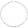 Collana di perle 6 mm con 4 sfere sfaccettate in oro giallo 18 kt - Collezione Bouquet Verre Gioielli