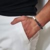 Bracciale Uomo Gerba Con Cordino Marrone E Perle In Pietra Di Occhio di Tigre Agata Bianca E Blu E componenti in Metallo 5 - Verre Gioielli 018-600x600 verre gioielli