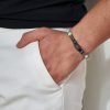 Bracciale Uomo Gerba Con Cordino In Pelle Nera Perle In Pietre Di Amazonite E Componenti In Metallo 5 - Verre Gioielli Bracciale Uomo Gerba Con Cordino In Pelle Nera Perle In Pietre Di Amazonite E Componenti In Metallo 1 Verre Gioielli - l'istituzione del gioiello