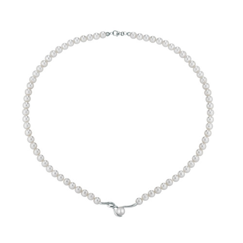 Collana Donna Kioto Con Perle E Diamanti 0.01 Ct In Oro Bianco 18 Kt