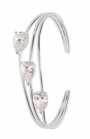 Bracciale Bangle Donna In Ottone Rodiato E Zirconi 3 - Verre Gioielli Bracciale Bangle Donna In Ottone Rodiato E Zirconi