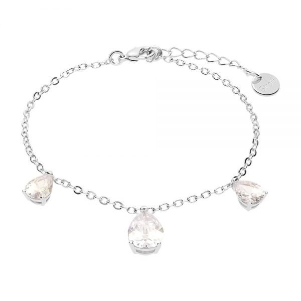 Bracciale Donna Stroili In Ottone Rodiato Con 3 Zirconi Pendenti 3 - Verre Gioielli Bracciale Donna Stroili In Ottone Rodiato Con 3 Zirconi Pendenti