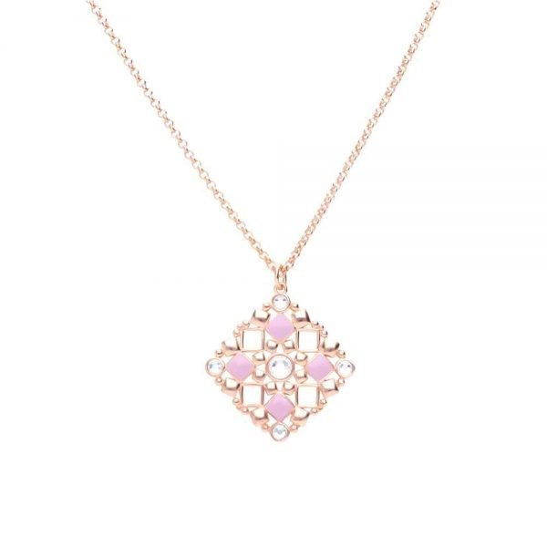 Collana Donna Stroili In Ottone Rodiato Con Ciondolo A Rombo Cristalli Swarovski E Smalto R0sa 3 - Verre Gioielli Collana Donna Stroili In Ottone Rodiato Con Ciondolo A Rombo Cristalli Swarovski E Smalto R0sa