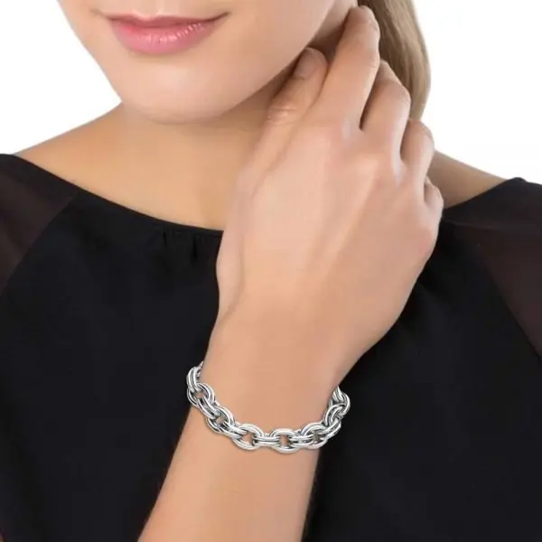 Bracciale Donna Stroili In Acciaio A Doppia Maglia 2 Verre Gioielli - l'istituzione del gioiello